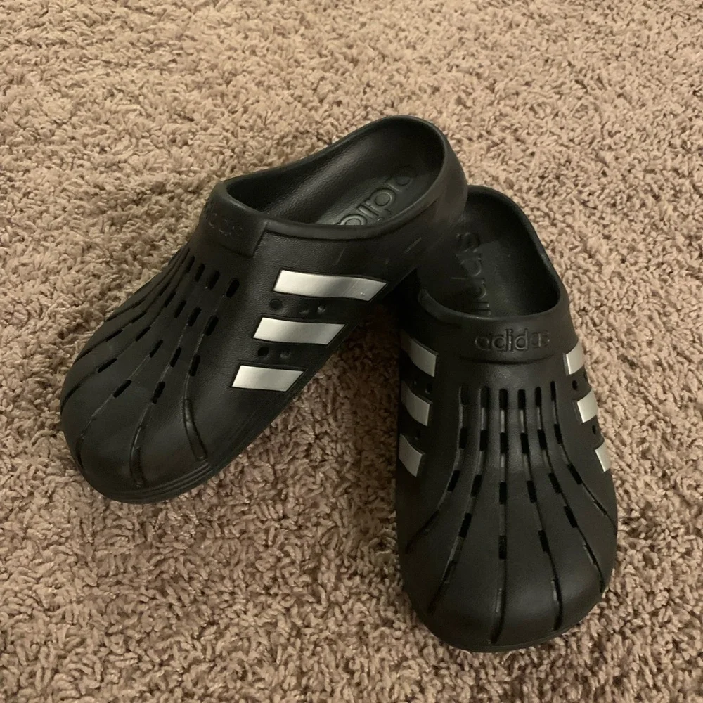 Adidas Adilette Clogs Aqua Water Slide Sandals Black White